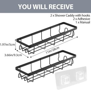 <b>Wall</b> Mounted Bathroom Shelf Free-floating Shelf Bathtub <b>Hanging</b> Basket Shampoo <b>Storage</b> Rack Bathroom <b>Storage</b> Rack - Product Image 2