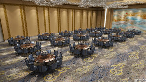 سجاد فاخر من الحائط إلى الحائط بنقشة صينية، سجاد نايلون 100% سهل التنظيف، سجاد تجاري لقاعات الحفلات - Product Image 6