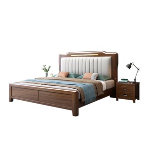 Lit double en bois massif blanc, mobilier de chambre à coucher très demandé, <span class=keywords><strong>grand</strong></span> cadre de lit avec matelas, <span class=keywords><strong>grand</strong></span> mobilier de chambre - Product Image 1