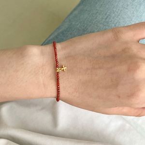 Dylam Unique Customized 925 Sterling Silver 5A Cubic Zirconia Tail Pendant <b>Red</b> Crystal Bead Chain <b>Bracelets</b> for Daily Wear - Product Image 3