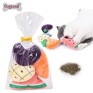 Wholesale custom cat toys for indoor cats funny interactive combination fruit catnip toys for cat pet