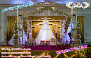 Mandap Tradicional de Madera para Bodas Gujrati, Artesanía en Madera, Diseño Moderno, Mandap de Madera para Bodas en EE. UU. - Product Image 5