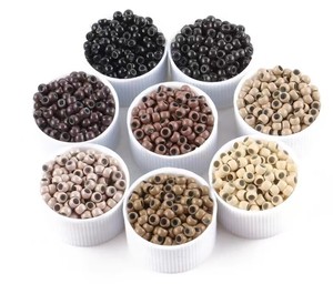 Nano Micro cuentas forradas de silicona para extensión de cabello de <span class=keywords><strong>Punta</strong></span> Nano Ring Links Beads 1000 uds/botella 29*16 - Product Image 1