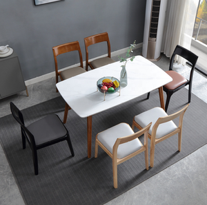 Pasokan Pabrik Modern Nordic Stackable Oak Walnut Kursi Makan Kayu Restoran Kursi Kayu - Product Image 5