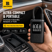 Pompe à air numérique portable BAIMEI, gonfleur rechargeable, logo personnalisé, pompe à pneus sans fil pour voiture et vélo, vente en gros, usine OEM