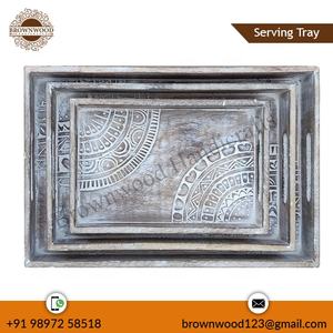 Service de luxe pour hôtel Ensembles de plateaux de service en bois Plateau en bois de haute qualité Salle de bains Chevet Service Plateaux en bois Décor Ensembles de plateaux - Product Image 6