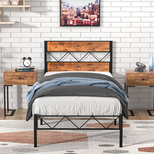 Kainice kim loại đầy đủ giường đơn cơ sở nền tảng với gỗ thiết kế đôi kích thước Slatted kim loại nền tảng GIƯỜNG KHUNG - Product Image 3