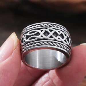 yunnique Celtic Dragon Pattern <b>Titanium</b> Steel <b>Ring</b> Men's Thumb <b>Ring</b> Cross Design Gift Jewelry Fashion <b>Ring</b> JZ0018 - Product Image 4