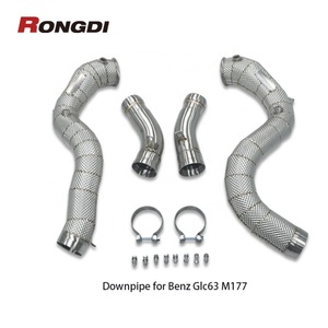 ท่อลงไอเสียสแตนเลส 304 สำหรับ Mercedes-Benz Glc63 M177 4.0L 2018+ V8 พร้อมแผ่นกันความร้อน - Product Image 1