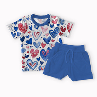 Pyjamas en bambou pour enfants, vente en gros, motifs personnalisés, ensemble de pyjamas pour bébé en bambou, ensemble de 2 pièces, manches courtes, ensemble de pyjamas pour bébé