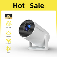 Projecteur portable HY300Pro 290 ANSI Android 14 avec double WiFi 6, BT 5.4, décodage 4K/8K, correction automatique de la distorsion trapézoïdale, écran 130 pouces, commande en gros