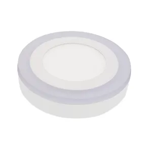 Bi-color 6+3W circle Surface Mounted Circular double color Led Panel Light cool white warm white pure white+Red/Green/Blue/Pink