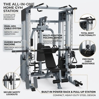 Rack de Squat Polyvalent et Équipement d'Entraînement Combiné Smith pour Salle de Sport Commerciale avec Système d'Entraînement Intégré Flybird Bench Press
