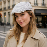Gorra Plana de Algodón Suave para Mujer, Estilo Vintage Ivy Newsboy, Ligera y Transpirable, Tipo Cabbie con Visera de Pico de Pato, para Primavera y Otoño