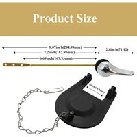 Kit de remplacement de poignée de toilettes, montage frontal, levier en laiton H59, clapet de chasse d'eau 2 pouces, chaîne en acier inoxydable 9,88 pouces, réparation WC