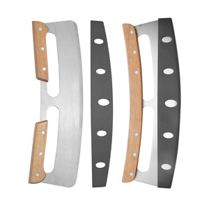 Pizza Knife With Wooden Handle 35cm Non Slip Blade For Pizza Cutting Tools - Product Image 1