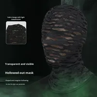 Nouveau style cagoule d'Halloween sans tête, design transparent ajouré, masque intégral amusant pour déguisement, jeu de rôle, pêche et sports