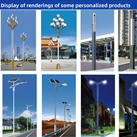 Lampadaire solaire avec poteau de 6 mètres, étanche IP67, ultra-lumineux, LED 6400K, haute puissance, lampe de cour extérieure