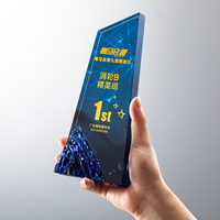 Hero's Peak High Transparent Crystal Peak Iceberg Trophée de cadeau d'affaires atmosphérique haut de gamme personnalisé