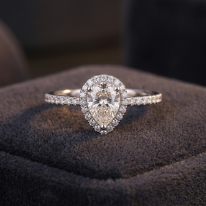 Nouvelle conception, bague de fiançailles en moissanite taille poire 2,29 carats, en argent sterling 925 plaqué rhodium, élégante pour mariage - Product Image 3