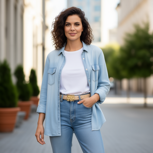 Cintura in PU da 3 cm con fibbia in lega per donna, accessorio moda casual - Product Image 2