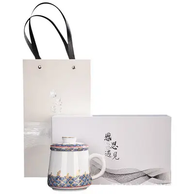 Эмалированная цветная керамика Цзиндэчжэнь с сливом для чая, Позолоченная серебряная чашка для разделения чая и воды