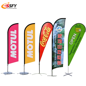 Wholesale Supply Promotional Beach Flags & Banners with Stand Feather Flag for Outdoor Advertising