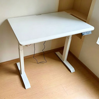 Meubles de bureau à domicile - Bureau ergonomique en bois avec structure métallique, réglable en hauteur électriquement, poste de travail informatique, table de bureau