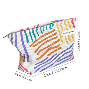 Bolsa <span class=keywords><strong>de</strong></span> Maquillaje <span class=keywords><strong>de</strong></span> Pana con Logotipo Personalizado, Bolsa <span class=keywords><strong>de</strong></span> Almacenamiento <span class=keywords><strong>de</strong></span> Viaje, Bolsa Cosmética con Cierre OEM, Bolsas <span class=keywords><strong>de</strong></span> Almacenamiento Retro Lindas para Mujeres, Regalos - Product Image 5