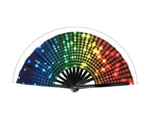 Abanico Plegable con Estampado de Arcoíris, Abanico de Mano para Festivales, Abanico Plegable Grande de 33 cm, Abanico de Mano para Niñas, Regalo - Product Image 2