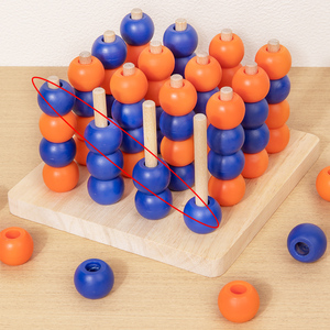 Gioco Strategico in Legno 3D Quattro in Fila con Griglia Trasparente e Dischi Colorati, Gioco Educativo per lo Sviluppo Mentale dei Bambini - Product Image 4