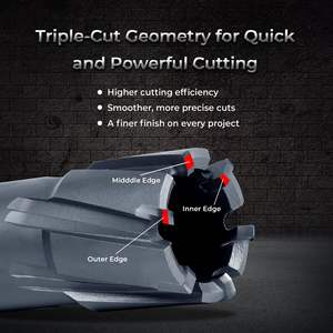 Ringfräser-Set mit 13 Hartmetallspitzen, 1 3/8 Zoll Schnitthöhe für Bohrmaschinen, mit <span class=keywords><strong>2</strong></span> Zentrierstiften, Gartenwerkzeug - Product Image 2