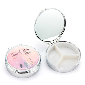 Custom Logo 60mm Metal Pill Box Exquisite round Small Jewelry Case for Promotional Pill Boxes