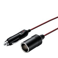 Câble d'extension de prise de voiture à deux trous de 1.5m avec cuiseur à riz et allume-cigare Câble CC avec conducteur en cuivre et isolation en PVC