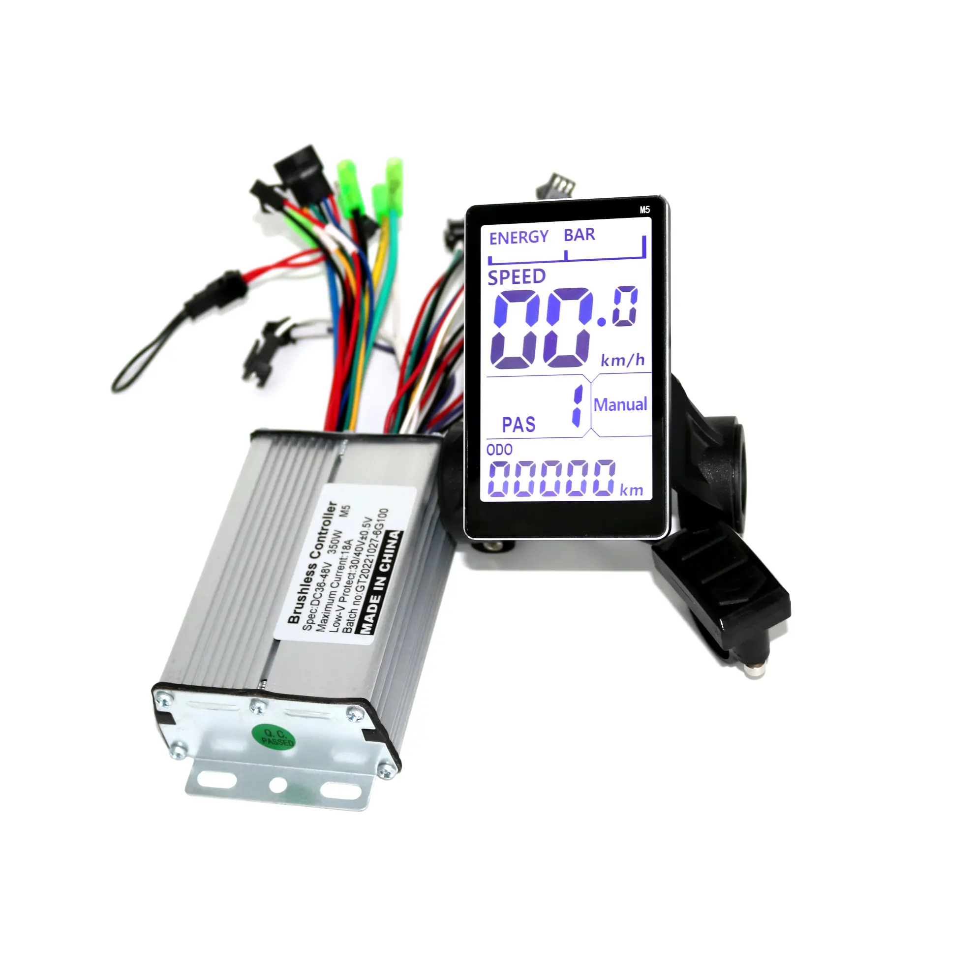 36V 48V 350W Pengendali Motor DC Brushless Pengendali Ebike + Layar LCD M5 Satu Set