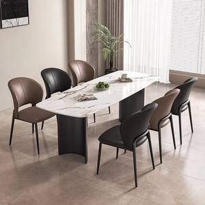 Chaises de salle à manger modernes au design nordique avec dossier de luxe et pieds en acier au carbone pour hôtel, restaurant, bureau, café, usage domestique - Product Image 6