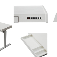 Bureau debout GLK K3003, bureau de bureau réglable en hauteur avec porte-tablette et porte-gobelets