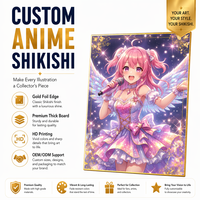 Papan Shikishi Kertas Musik Anime Jepang Kustom dengan Seni Grafiti Gambar Tangan