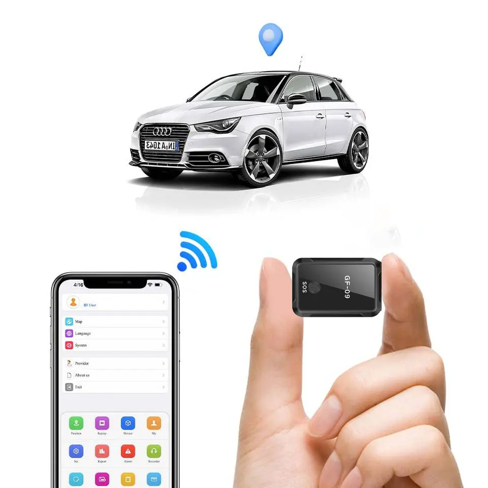 Gf09-rastreador de mascotas para coche, mini rastreador de bicicleta, gps pequeño, soporte para visión de pc Android ios