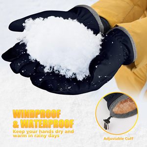 Gants d'hiver chauds et imperméables pour hommes, coupe-vent, pour le cyclisme en extérieur, le sport et la vie quotidienne – Offre spéciale - Product Image 5