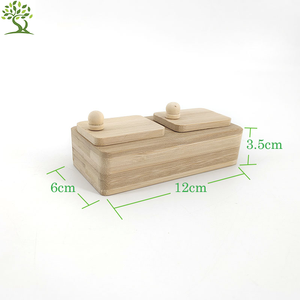 Mangiatoia per criceto in legno scatola per l'alimentazione domestica Dispenser Snack creativo criceto dorato divertente giocattolo interattivo - Product Image 2