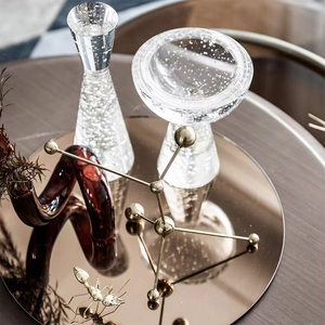 Factory Direct Sales Light Luxury Showroom Small Waist Crystal Candlestick Desktop Combination of Ornaments - Product Image 2