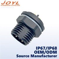 JOYL M16 전면 잠금형 수컷 핀 솔더 버전 방수 커넥터 2-12핀 15A 250V IP67 에너지 저장 및 신에너지 기계용