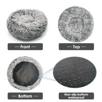 Waschbares Kunstfell Haustier Superweiches Komfortables Donut Haustier Hundebett für Große Hunde Warm Rund Kundenspezifisches Flauschiges Hundebett