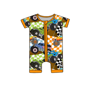 대나무 베이비 숏 지퍼형 맞춤형 핑크 레오파드 프린트 디자인 열전사 0-3개월 도매 - Product Image 4