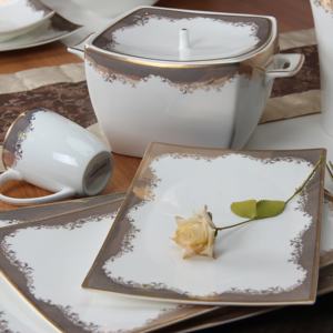 Ensemble de vaisselle en <span class=keywords><strong>porcelaine</strong></span> en forme de HP en gros <span class=keywords><strong>service</strong></span> de dîner en <span class=keywords><strong>porcelaine</strong></span> fine européenne et ensembles de tasses à thé - Product Image 2