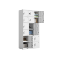 Casier en acier multi-cellules à 18 portes, armoire de rangement métallique verrouillable pour le stockage d'objets personnels des employés et des étudiants