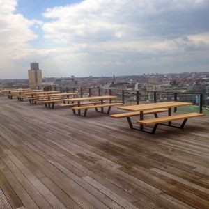 Factory Outdoor Wood Commercial Long Picnic Table Restaurant Outside Patio Park Picnic Table <strong>Bench</strong> Outdoor Garden <strong>Dining</strong> <strong>Set</strong> - Product Image 6