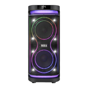 60W(Peak) Haut-parleurs portables sans fil pour fête à la maison avec double caisson de basses profondes, microphone, radio FM, lumières, télécommande - Product Image 1