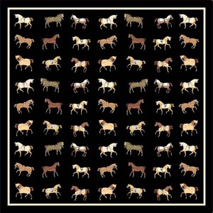 70x70cm Equestrian Horse Print Polyester Satin <b>Square</b> <b>Scarf</b> Vintage Horse Pattern Neck <b>Scarves</b> for Women - Product Image 3